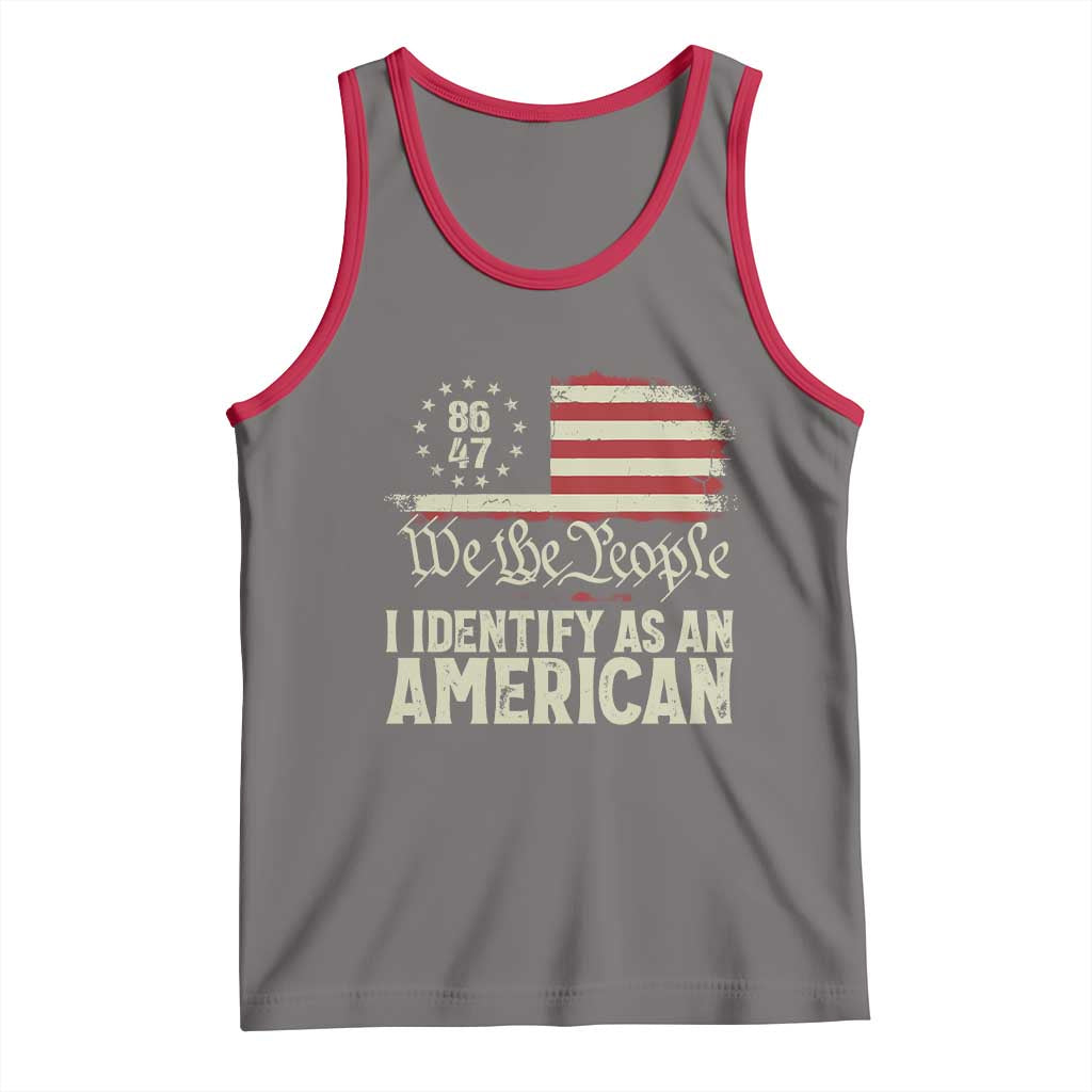 Funny 8647 I Identify As An American Tank Top American Flag TS11 Deep Heather Red Print Your Wear