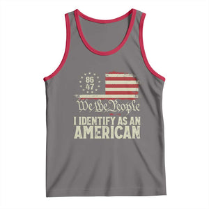 Funny 8647 I Identify As An American Tank Top American Flag TS11 Deep Heather Red Print Your Wear