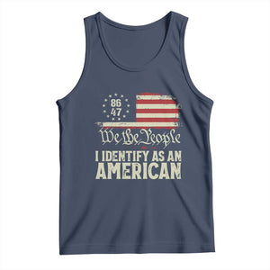 Funny 8647 I Identify As An American Tank Top American Flag TS11 Navy Print Your Wear