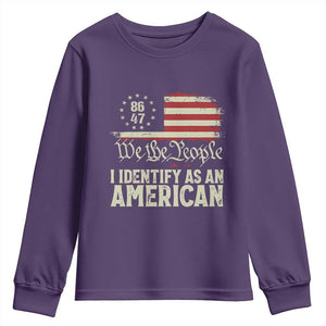 Funny 8647 I Identify As An American Youth Sweatshirt American Flag TS11 Purple Print Your Wear