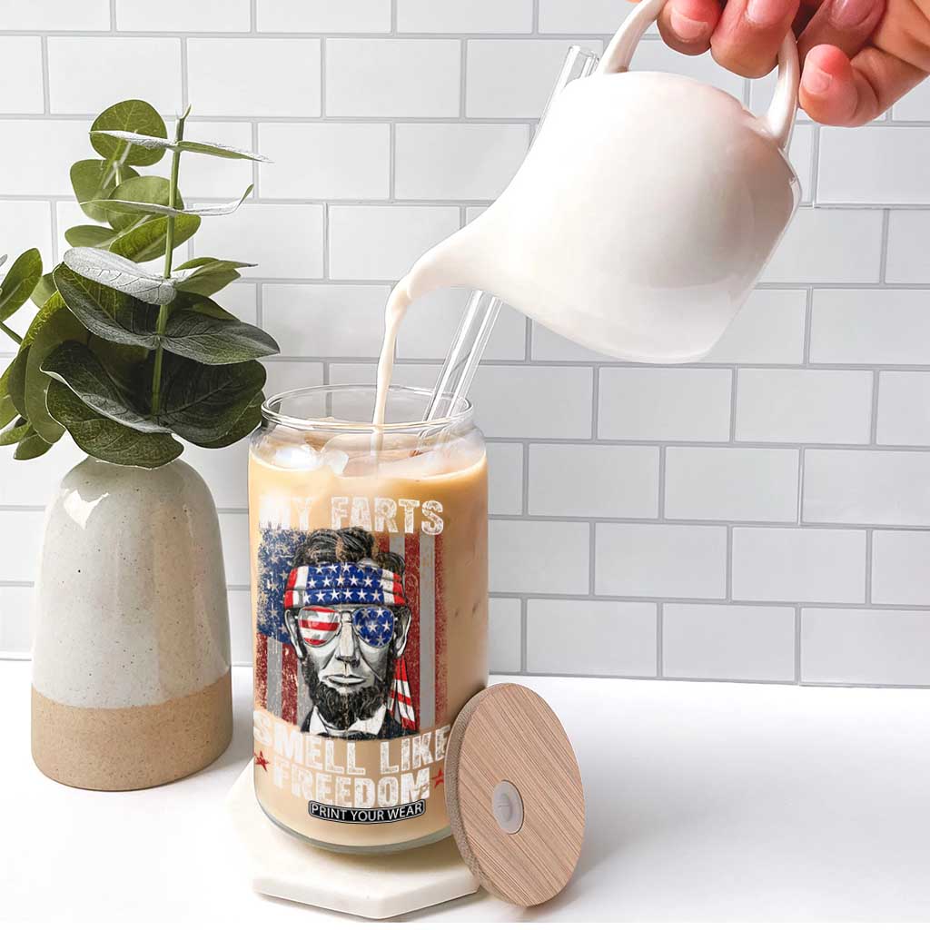 Funny Abe Lincoln 4th Of July Glass Can My Farts Smell Like Freedom American Flag TS10 Print Your Wear