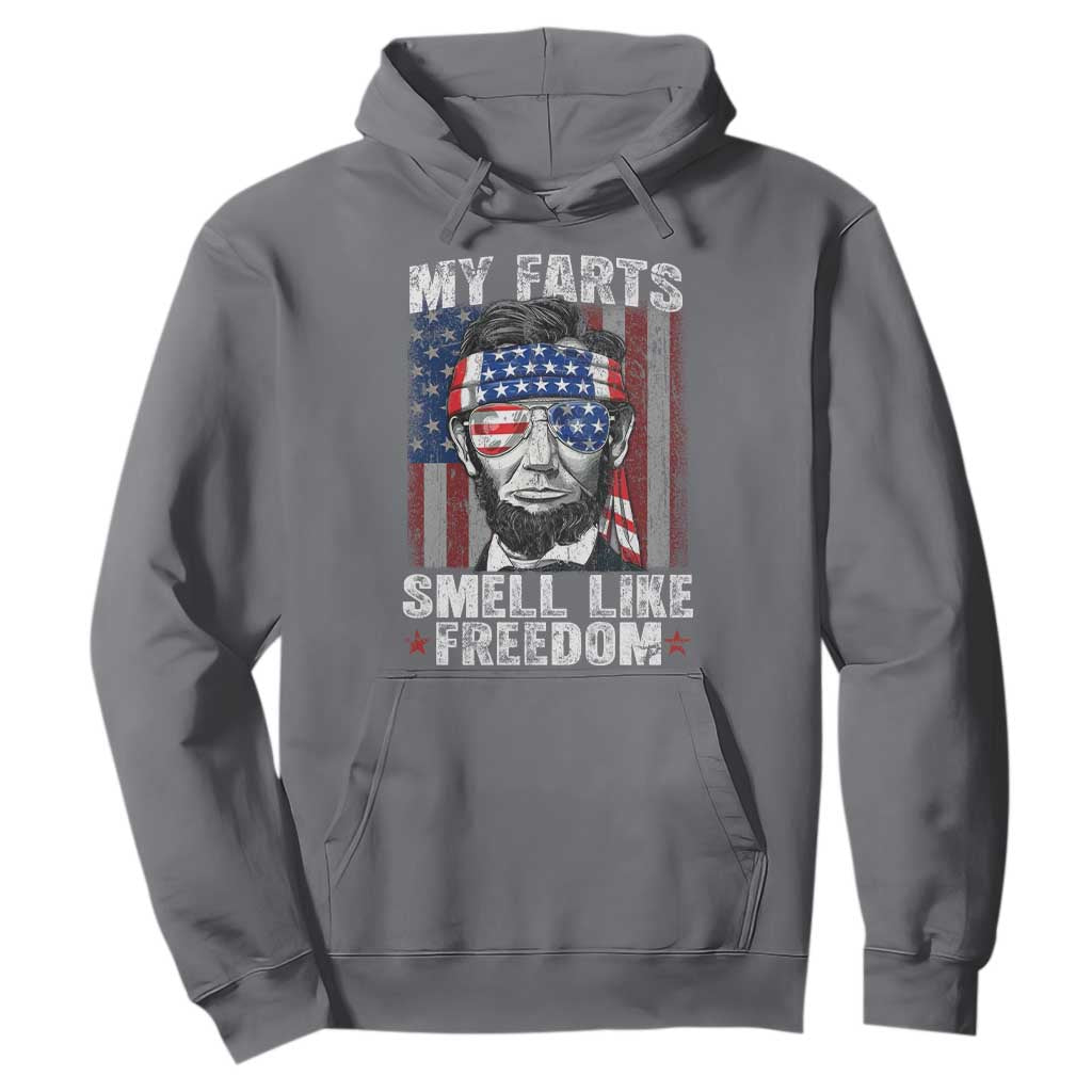 Funny Abe Lincoln 4th Of July Hoodie My Farts Smell Like Freedom American Flag TS10 Charcoal Print Your Wear