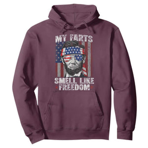 Funny Abe Lincoln 4th Of July Hoodie My Farts Smell Like Freedom American Flag TS10 Maroon Print Your Wear