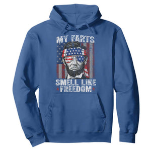 Funny Abe Lincoln 4th Of July Hoodie My Farts Smell Like Freedom American Flag TS10 Royal Blue Print Your Wear
