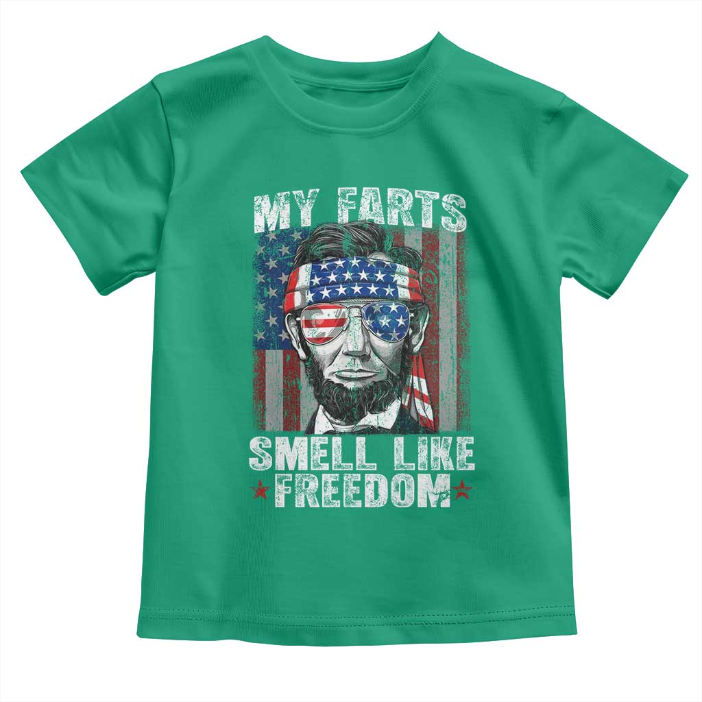 Funny Abe Lincoln 4th Of July Toddler T Shirt My Farts Smell Like Freedom American Flag TS10 Irish Green Print Your Wear