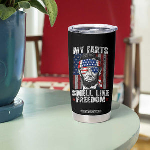 Funny Abe Lincoln 4th Of July Tumbler Cup My Farts Smell Like Freedom American Flag TS10 Print Your Wear