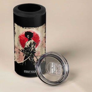 Funny African America Samurai 4 in 1 Can Cooler Tumbler Japanese Art Black Warrior Fighter TS11 Print Your Wear