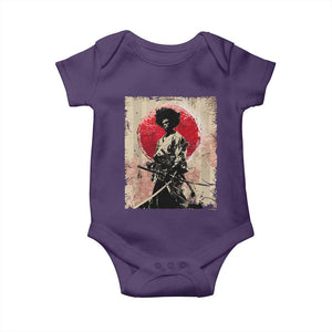 Funny African America Samurai Baby Onesie Japanese Art Black Warrior Fighter TS11 Purple Print Your Wear