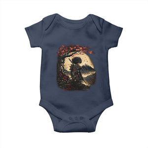 Funny African America Samurai Baby Onesie Japanese Art Black Warrior Sakura TS11 Navy Print Your Wear