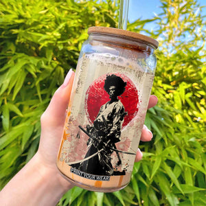 Funny African America Samurai Glass Can Japanese Art Black Warrior Fighter TS11 Print Your Wear