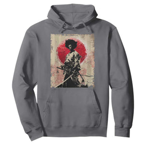 Funny African America Samurai Hoodie Japanese Art Black Warrior Fighter TS11 Charcoal Print Your Wear