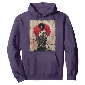 Funny African America Samurai Hoodie Japanese Art Black Warrior Fighter TS11 Purple Print Your Wear