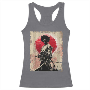 Funny African America Samurai Racerback Tank Top Japanese Art Black Warrior Fighter TS11 Charcoal Print Your Wear