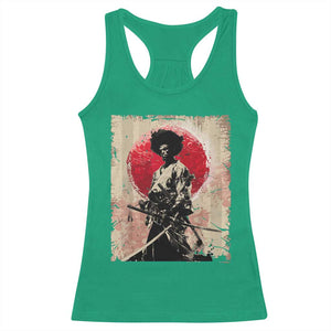 Funny African America Samurai Racerback Tank Top Japanese Art Black Warrior Fighter TS11 Irish Green Print Your Wear