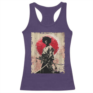 Funny African America Samurai Racerback Tank Top Japanese Art Black Warrior Fighter TS11 Purple Print Your Wear