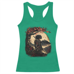 Funny African America Samurai Racerback Tank Top Japanese Art Black Warrior Sakura TS11 Irish Green Print Your Wear
