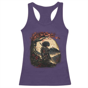 Funny African America Samurai Racerback Tank Top Japanese Art Black Warrior Sakura TS11 Purple Print Your Wear