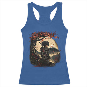 Funny African America Samurai Racerback Tank Top Japanese Art Black Warrior Sakura TS11 Royal Blue Print Your Wear