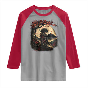Funny African America Samurai Raglan Shirt Japanese Art Black Warrior Sakura TS11 Sport Gray Red Print Your Wear