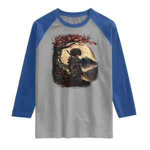 Funny African America Samurai Raglan Shirt Japanese Art Black Warrior Sakura TS11 Sport Gray Royal Print Your Wear