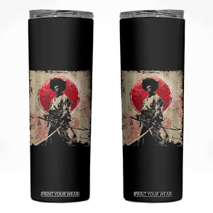 Funny African America Samurai Skinny Tumbler Japanese Art Black Warrior Fighter TS11 Black Print Your Wear