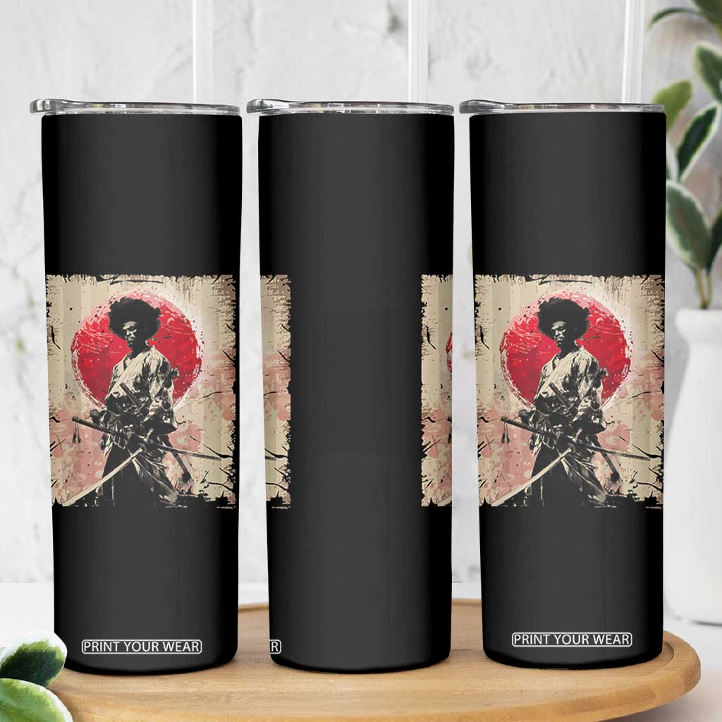 Funny African America Samurai Skinny Tumbler Japanese Art Black Warrior Fighter TS11 Print Your Wear