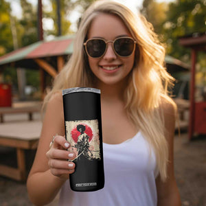 Funny African America Samurai Skinny Tumbler Japanese Art Black Warrior Fighter TS11 Print Your Wear