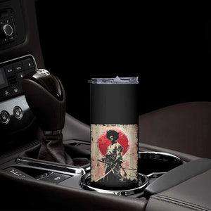 Funny African America Samurai Skinny Tumbler Japanese Art Black Warrior Fighter TS11 Print Your Wear