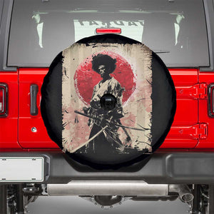Funny African America Samurai Spare Tire Cover Japanese Art Black Warrior Fighter TS11 Black Print Your Wear