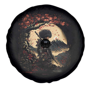 Funny African America Samurai Spare Tire Cover Japanese Art Black Warrior Sakura TS11 Print Your Wear