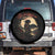 Funny African America Samurai Spare Tire Cover Japanese Art Black Warrior Sakura TS11 No hole Black Print Your Wear
