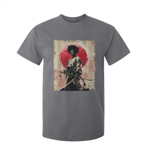 Funny African America Samurai T Shirt For Kid Japanese Art Black Warrior Fighter TS11 Charcoal Print Your Wear