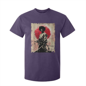 Funny African America Samurai T Shirt For Kid Japanese Art Black Warrior Fighter TS11 Purple Print Your Wear