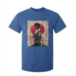 Funny African America Samurai T Shirt For Kid Japanese Art Black Warrior Fighter TS11 Royal Blue Print Your Wear