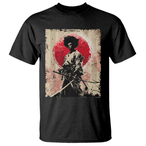 Funny African America Samurai T Shirt Japanese Art Black Warrior Fighter TS11 Black Print Your Wear