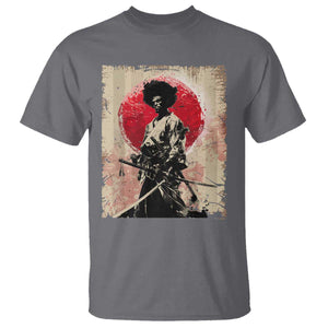 Funny African America Samurai T Shirt Japanese Art Black Warrior Fighter TS11 Charcoal Print Your Wear
