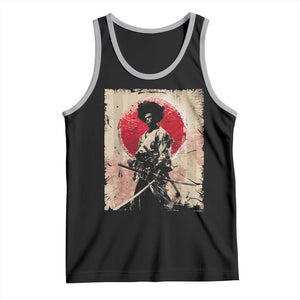 Funny African America Samurai Tank Top Japanese Art Black Warrior Fighter TS11 Black Athletic Heather Print Your Wear