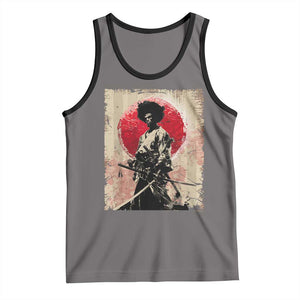 Funny African America Samurai Tank Top Japanese Art Black Warrior Fighter TS11 Deep Heather Black Print Your Wear