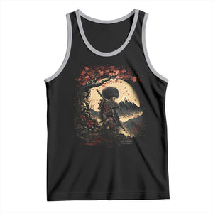 Funny African America Samurai Tank Top Japanese Art Black Warrior Sakura TS11 Black Athletic Heather Print Your Wear