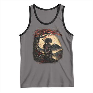 Funny African America Samurai Tank Top Japanese Art Black Warrior Sakura TS11 Deep Heather Black Print Your Wear