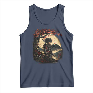Funny African America Samurai Tank Top Japanese Art Black Warrior Sakura TS11 Navy Print Your Wear