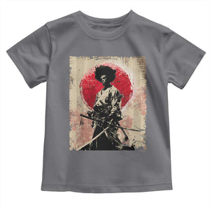 Funny African America Samurai Toddler T Shirt Japanese Art Black Warrior Fighter TS11 Charcoal Print Your Wear