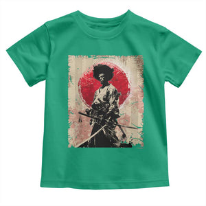 Funny African America Samurai Toddler T Shirt Japanese Art Black Warrior Fighter TS11 Irish Green Print Your Wear