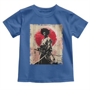 Funny African America Samurai Toddler T Shirt Japanese Art Black Warrior Fighter TS11 Royal Blue Print Your Wear