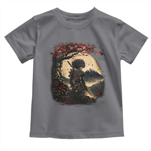 Funny African America Samurai Toddler T Shirt Japanese Art Black Warrior Sakura TS11 Charcoal Print Your Wear