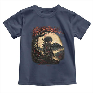 Funny African America Samurai Toddler T Shirt Japanese Art Black Warrior Sakura TS11 Navy Print Your Wear