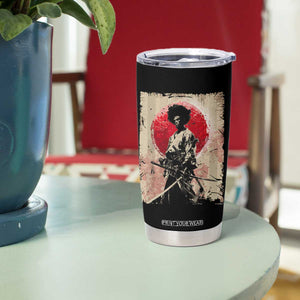 Funny African America Samurai Tumbler Cup Japanese Art Black Warrior Fighter TS11 Print Your Wear