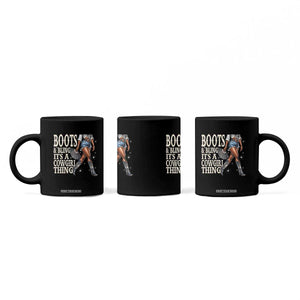 Funny African American Cowgirl Coffee Mug Boots And Bling It's A Cowgirl Thing TS11 Print Your Wear