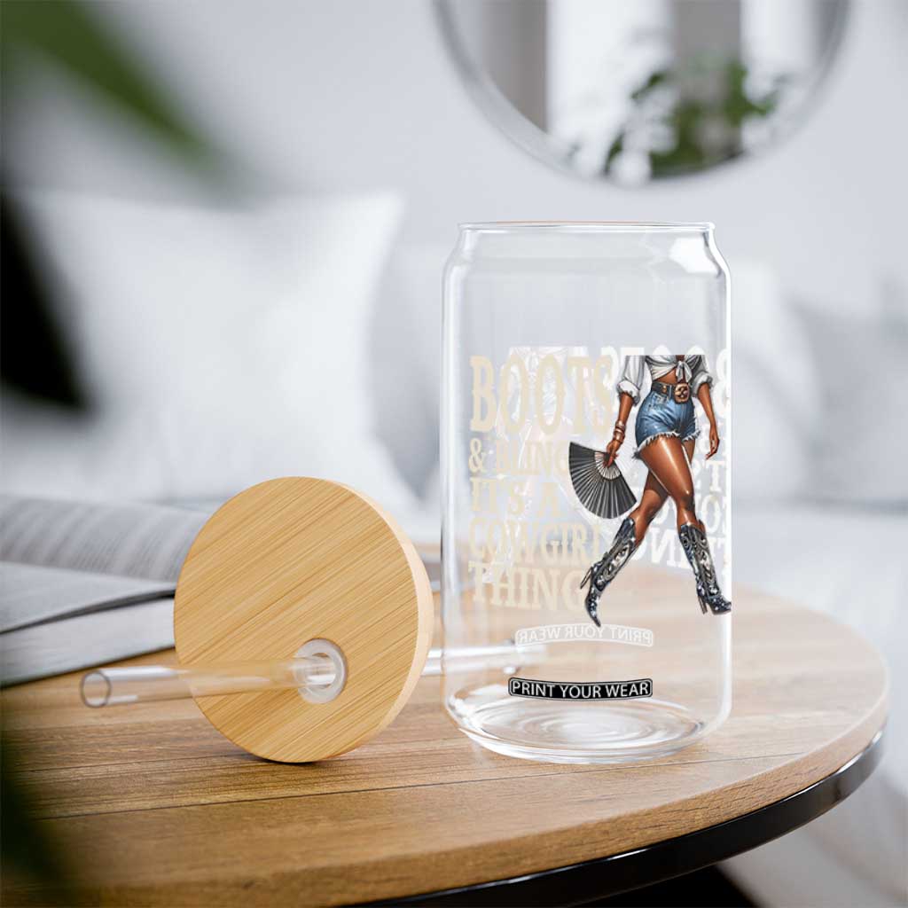 Funny African American Cowgirl Glass Can Boots And Bling It's A Cowgirl Thing TS11 Print Your Wear