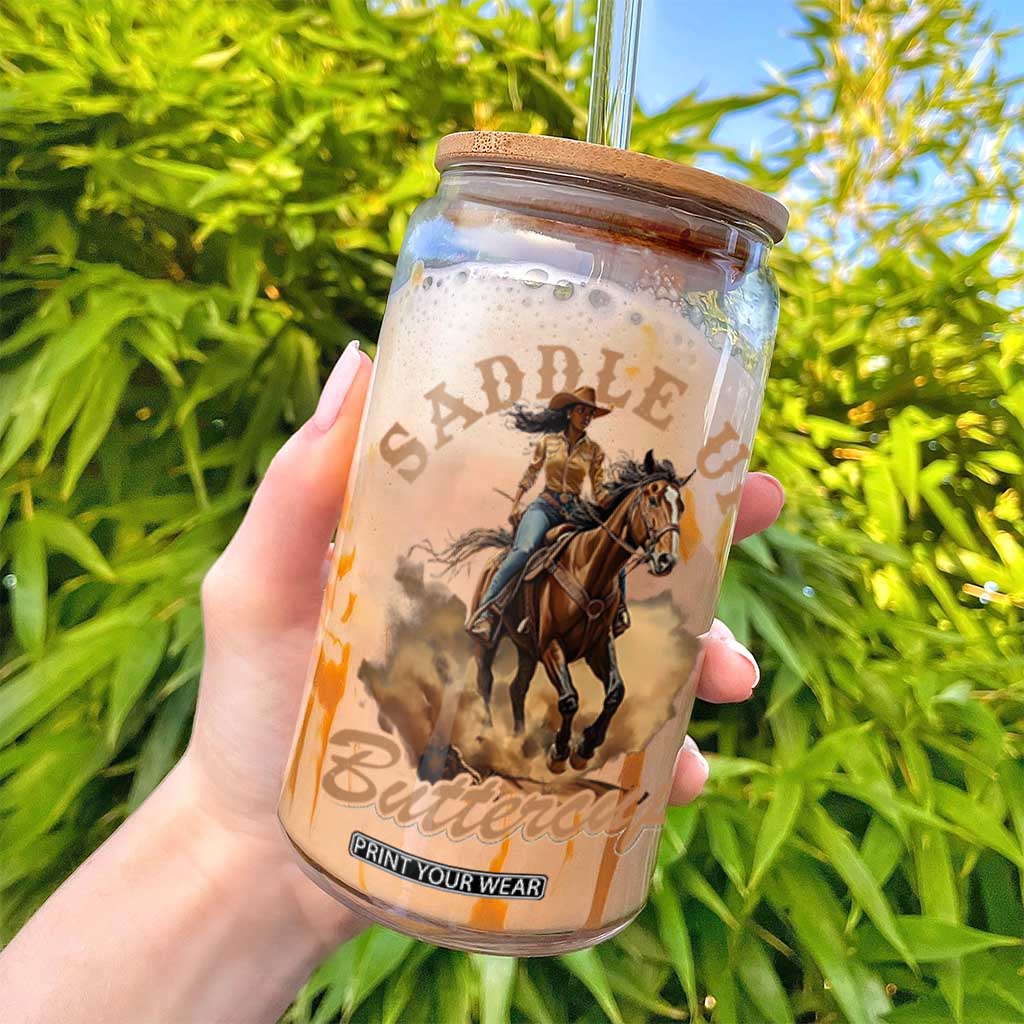 Funny African American Cowgirl Glass Can Saddle Up Buttercup Southern Western TS11 Print Your Wear